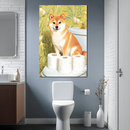 Shiba Guarding Bathroom Rolls - NicheCanvas