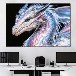 Radiant Scales of the Glacial Guardian - NicheCanvas