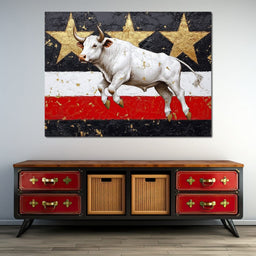 Bull Odyssey Across Stars - NicheCanvas