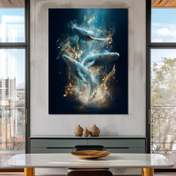 Melodic Tides of Dancing Whales - NicheCanvas