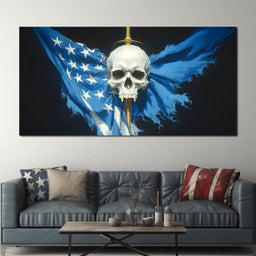 Star Spangled Vampire Skull Requiem - NicheCanvas