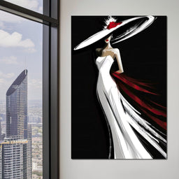 The White Dress - Elegant Silhouette - NicheCanvas
