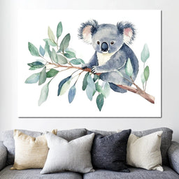 Koala on Eucalyptus - NicheCanvas