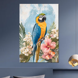 Radiant Parrot Blooms - NicheCanvas