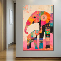 Elephant Patchwork Dreams - NicheCanvas