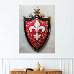 Majestic Fleur De Lys Heraldic Emblem - NicheCanvas