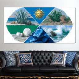 Radiant Coastal Element Wheel - NicheCanvas