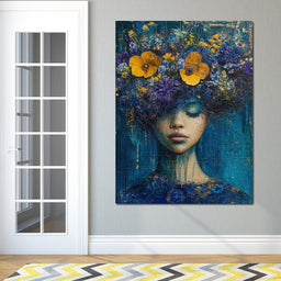 Floral Dreams in Indigo Depths - NicheCanvas