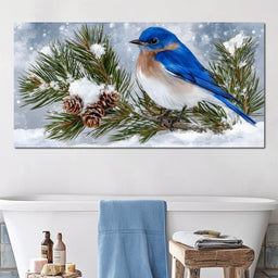 Snowy Bluebird Tranquility - NicheCanvas