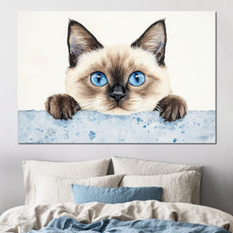 Curious Glance of Feline Eyes - NicheCanvas