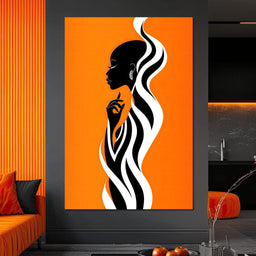 Ebony Flow on Tangerine Dreams - TooplesArt - NicheCanvas
