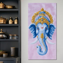 Sacred Blue Ganesha Majesty - NicheCanvas