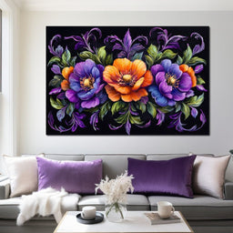 Floral Symphony Dreamscape - NicheCanvas