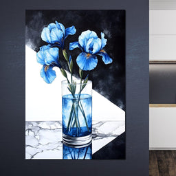 Iris Reflections in Glass - NicheCanvas