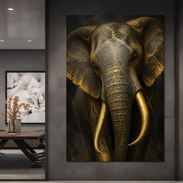 Elephant Gilded Wisdom - NicheCanvas