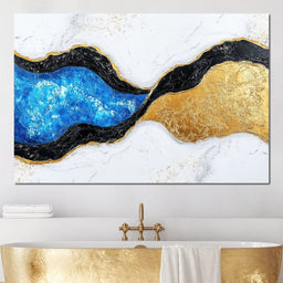Radiant Rift of Golden Waves - NicheCanvas