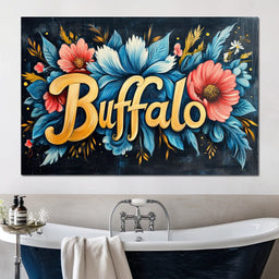 Buffalo Flowers - NicheCanvas