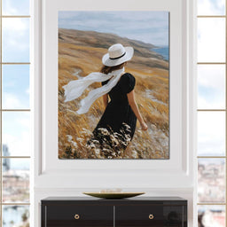 Wind Swept Hillside Muse - NicheCanvas