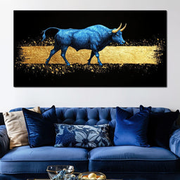 Golden Passage Blue Bull - NicheCanvas