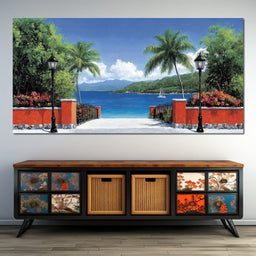 Tranquil Island Gateway Scene - NicheCanvas