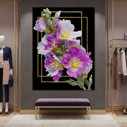 Golden Frame Petal Radiance - NicheCanvas