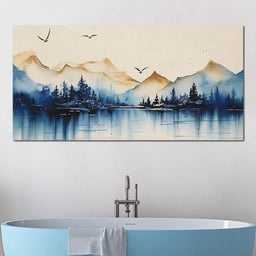 Calm Mountain Lake Sunrise - NicheCanvas