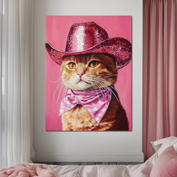 Pink Rodeo Cat Swagger - NicheCanvas