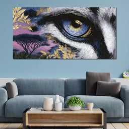 Golden Savannah Panther Vision - NicheCanvas