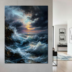 Tempest Dawn Ocean Fury - NicheCanvas