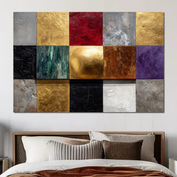 Gilded Mosaic Color Blocks - NicheCanvas