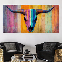 Radiant Longhorn Vibrance - NicheCanvas