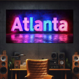 Electric Night Atlanta Glow - NicheCanvas