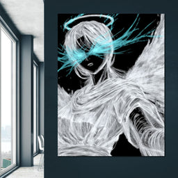 Celestial Guardian Neon Wings - NicheCanvas
