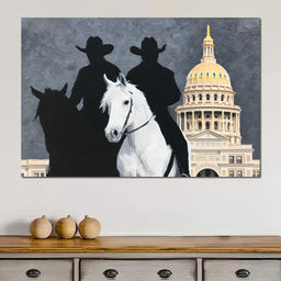 Cowboy Shadows Capitol Vigil - NicheCanvas
