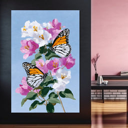Monarch Duo Floral Skybound - NicheCanvas