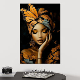 Golden Butterfly Reverie - NicheCanvas