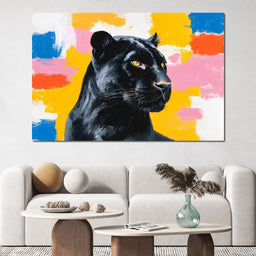 Golden Eyed Black Panther - NicheCanvas