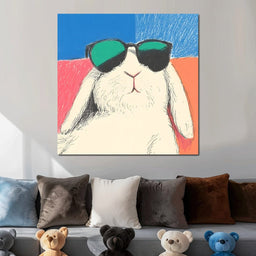 Chill Bunny in Shades - NicheCanvas