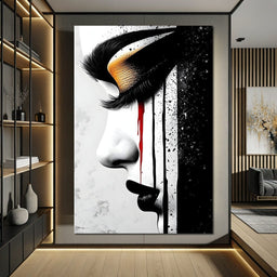 Golden Elegance Abstract Vision - NicheCanvas