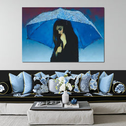 Rainbound Reverie Blue Shelter - NicheCanvas