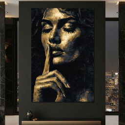 Golden Silence Portrait Muse - NicheCanvas