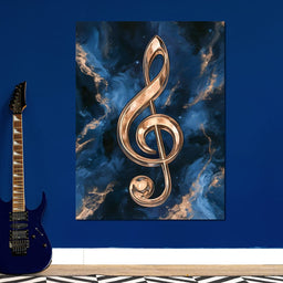 Gilded Melody Floating Through Dark Waters - NicheCanvas