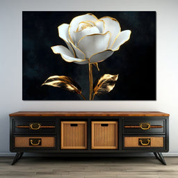 Golden Petals Elegance - NicheCanvas