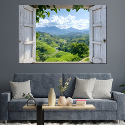 Window To Verdant Valley Dream - NicheCanvas