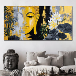 Golden Buddha Lotus Harmony - NicheCanvas