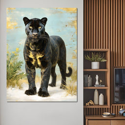 Golden Eye Panther Stately Stance - NicheCanvas
