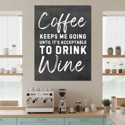 Coffee Before Wine Humor Sign - NicheCanvas