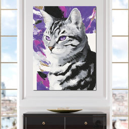 Violet Eyed Feline Muse - NicheCanvas