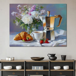 Morning Coffee Still Life Bloom - NicheCanvas