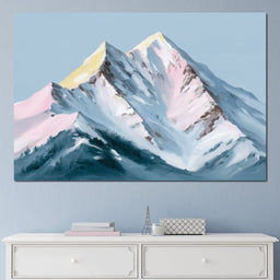 Pastel Alpine Summit Glow - NicheCanvas